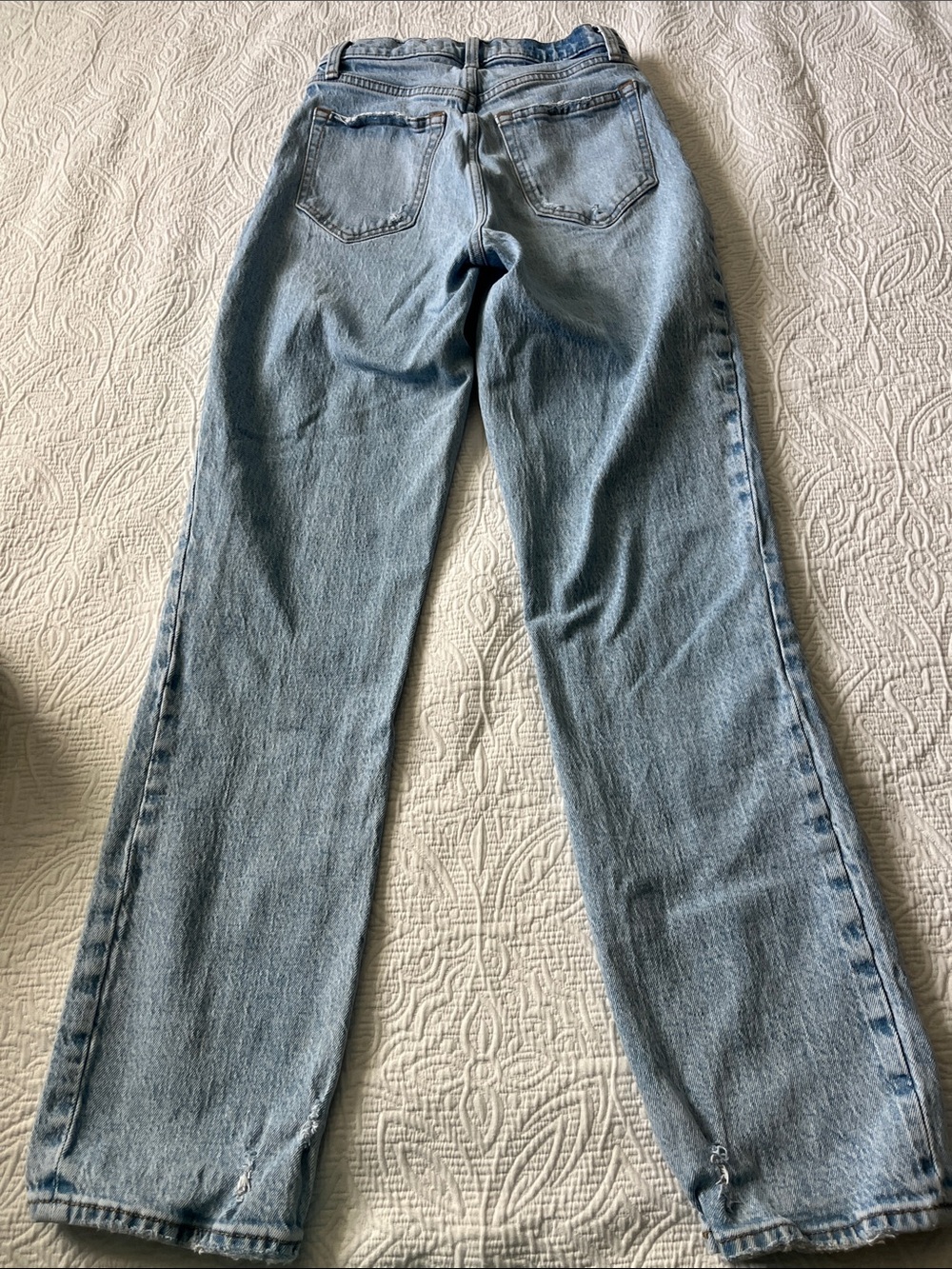 Abercrombie & Fitch Curve Love Light Wash High Rise Straight Jeans 90s size 25/0 - Picture 4 of 8